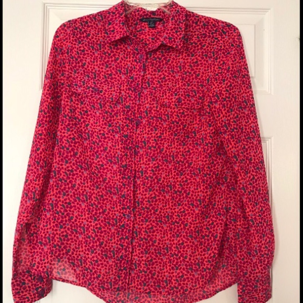 American Eagle Chiffon Button Down